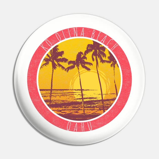 Ko Olina Beach Oahu Vintage Beach Style Ko Olina Pin TeePublic
