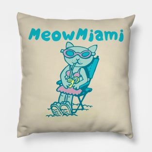 Meow Miami Pillow