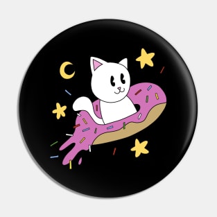 Cat Donut Spaceship Pin