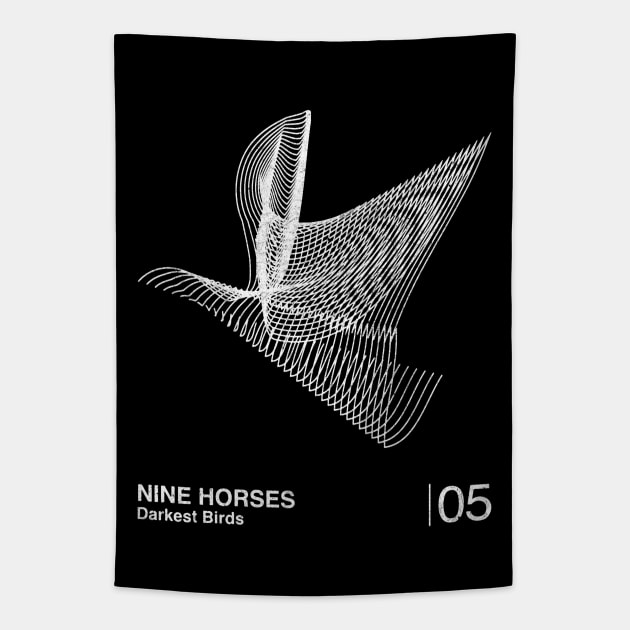 Nine Horses / Minimalist Graphic Artwork Design Tapestry by saudade