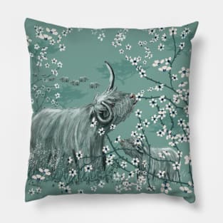 The Blue Oxen Pillow