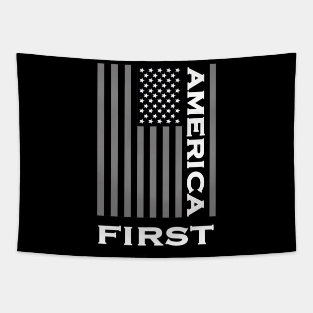 America First Patriotic American Flag Love the USA Tapestry by DesignFunk