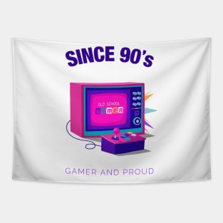 Since 90s Gamer and Proud - Gamer gift - Retro Videogame Tapestry