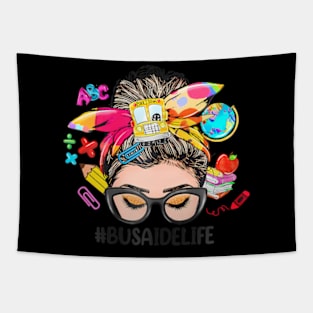 Bus Aide Life Messy Bun Women Back To School Tapestry