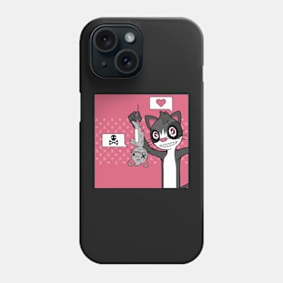 Cute Cat Proudly Holding Dead Mouse (Variant 1) Phone Case