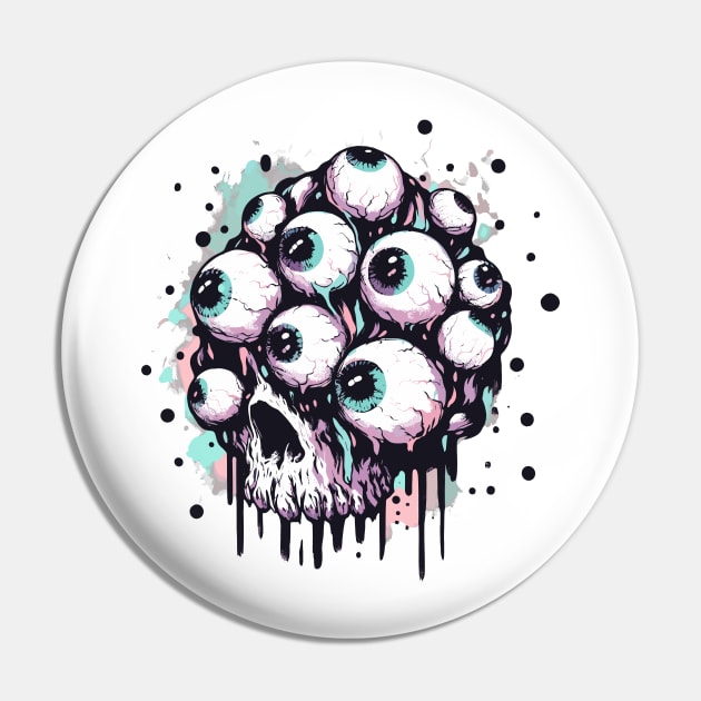 Eyeball skull horror Pin by Evgmerk