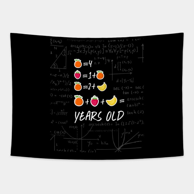 11th Birthday 11 Years Old Geek Nerd Fruit Math Equation Gifts Ideas Tapestry by johnii1422