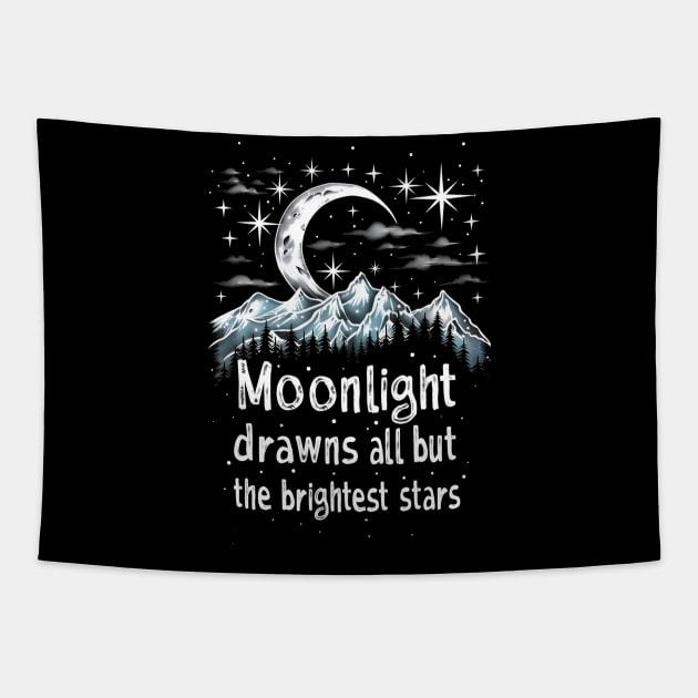 Moonlight Drawns All But the Brightest Stars - Fantasy Tapestry by Fenay-Designs