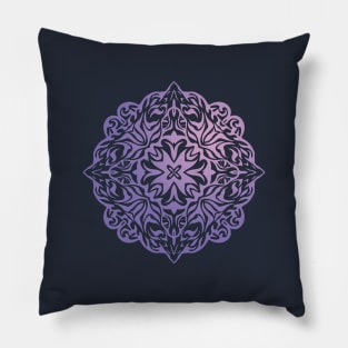 Polynesian style tattoo mandala purple Pillow