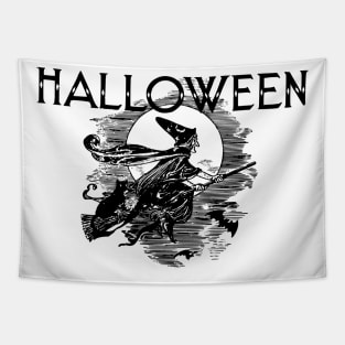 flying halloween witch Tapestry