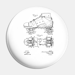 Skate Shoe vintage patent drawing Pin