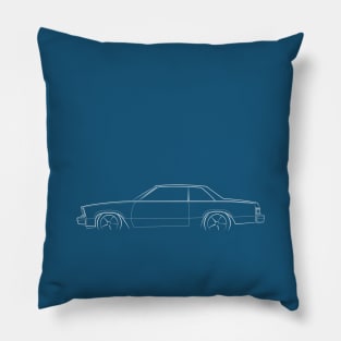 1979 Chevy Malibu - profile stencil, white Pillow