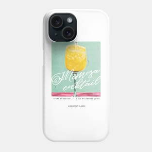 Mimosa Retro Poster A Breakfast Classic Bar Prints, Vintage Drinks, Recipe, Wall Art Phone Case