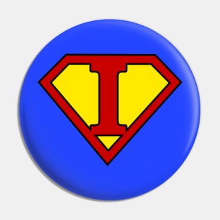 Superhero Symbol Letter I Pin