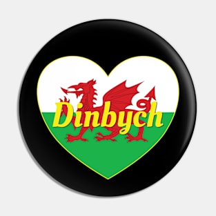 Dinbych Cymru UK Baner Cymru Calon Pin