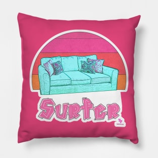 Couch Surfer Funny Sofa Cartoon Slogan Pillow