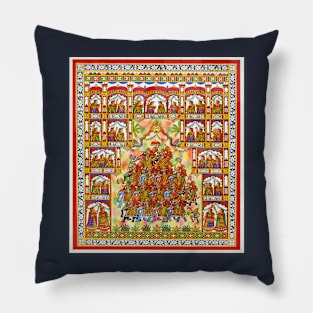 Indian Folk Art, Phad painting, Award winning artwork Pillow