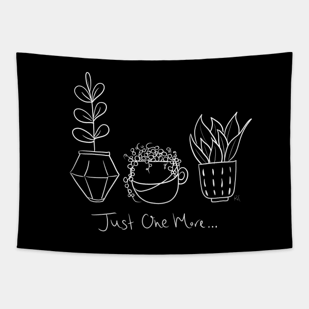 Just One More Plant Tapestry by Charcoal & Ink