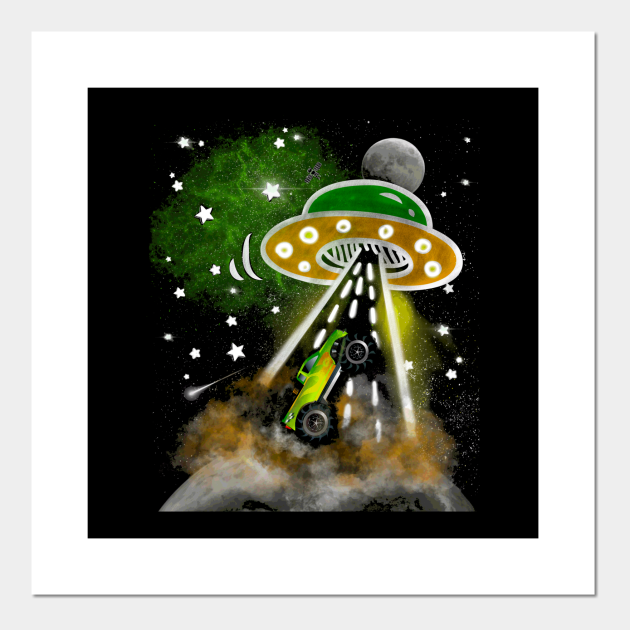Monster Truck Alien Abduction Funny Cartoon Illustration - Monster Truck - Posters and Art Prints | TeePublic Monster Truck Alien Abduction Funny Cartoon Illustration - Monster Truck - Posters and Art Prints | TeePublic