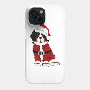 Cute Christmas Bernese Mt Dog Santa Paws Phone Case