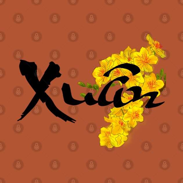 Xuan/Spring/Hoa Mai Calligraphy Design by AZNSnackShop