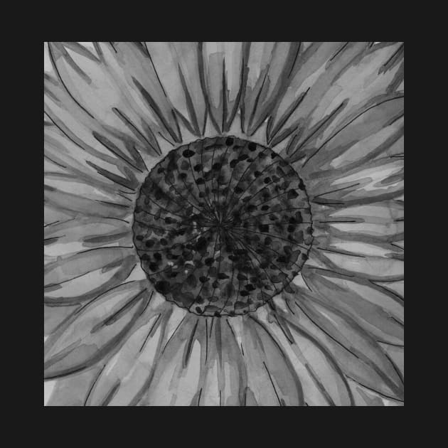 Black and white sunflower flower by deadblackpony