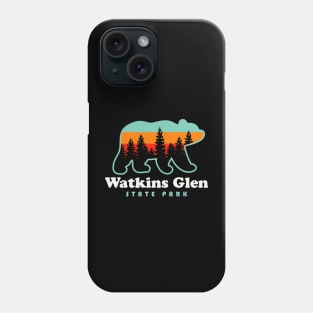 Watkins Glen State Park Hiking New York Retro Bear Phone Case