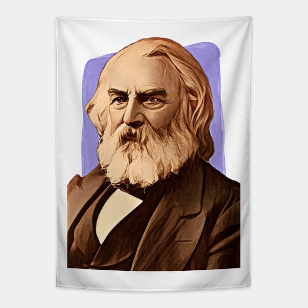 American Poet Henry Wadsworth Longfellow illustration Tapestry by Litstoy 