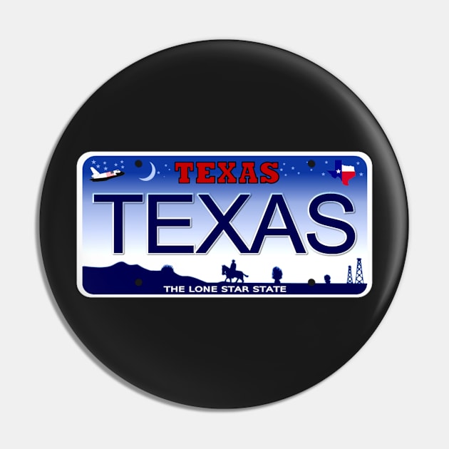 Texas License Plate Pin by Mel's Designs