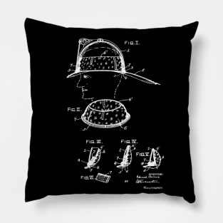 Headgear Vintage Patent Drawing Pillow