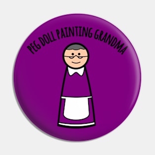 Peg Doll Painting Grandma Pin