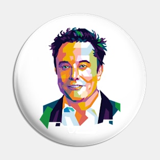 Elon Musk Popart Uncurve Pin