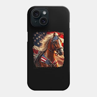 Patriotic Horse American Flag Horseback Riding Western Farm Phone Case