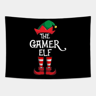 Gamer Elf Matching Family Christmas Tapestry