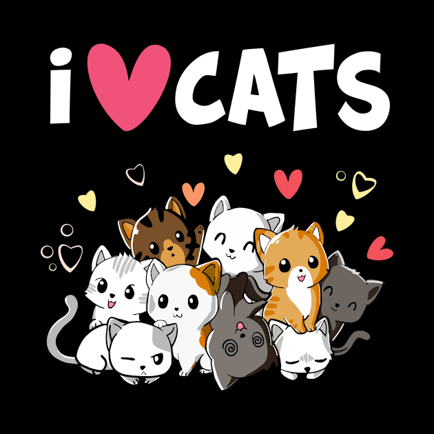 I Love Cats Kittens Cat Lover by folidelarts