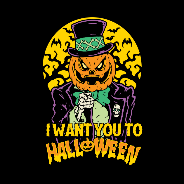 I Want You To Halloween The Voodoo Pumpkin by MonstersandMartians