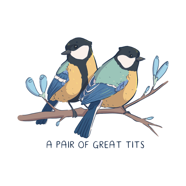 A Pair of Great Tits by Melissa Jan