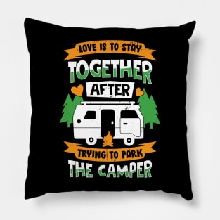 RV Camping Couple Camper Wedding Anniversary Gift Pillow