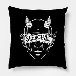 Devils head. See no evil Pillow