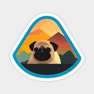 Mountain Pug Magnet