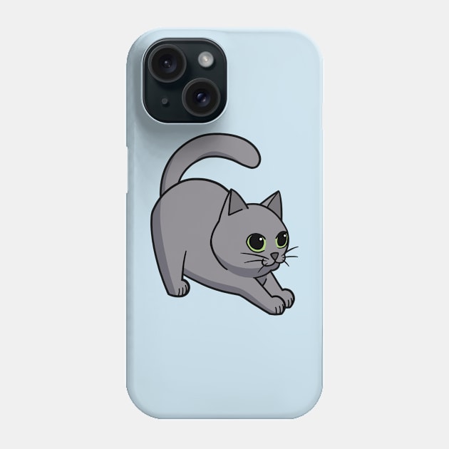 Grey cat Phone Case by Reyjeace