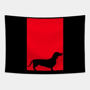 Dachshund dog red silhouette Tapestry