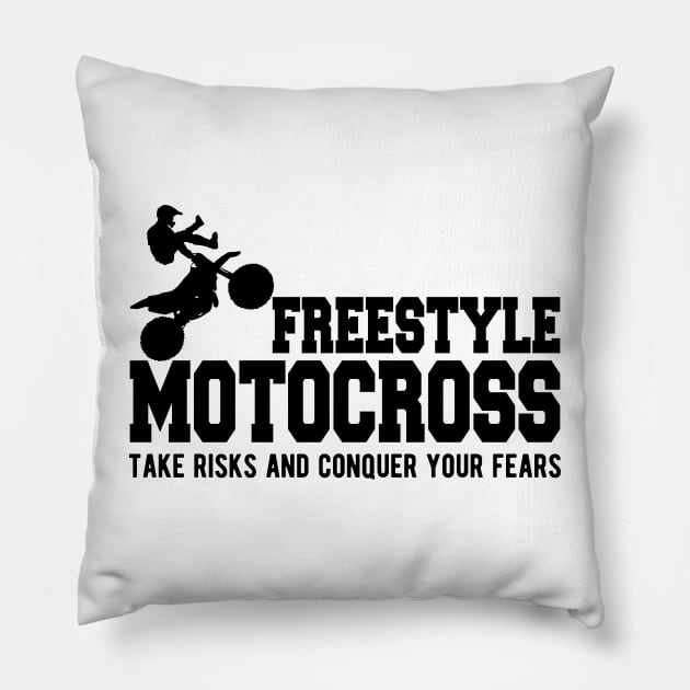 Freestyle Motorcross Take risks and conquer your fears Pillow by KC Happy Shop