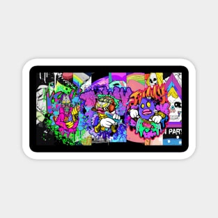 Dope Slluks character gang portrait illustration Magnet