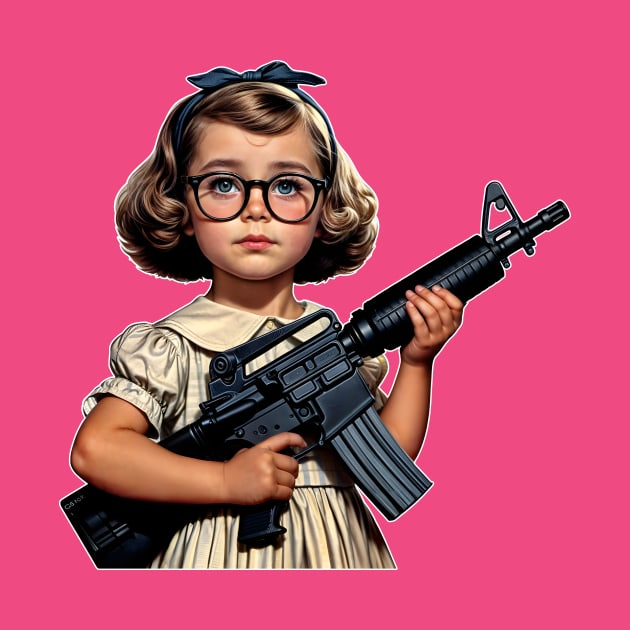 The Little Girl and a Toy Gun by Rawlifegraphic