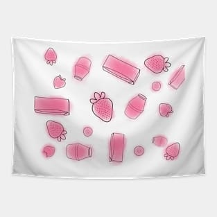 Strawberry Milk Watercolor Tapestry