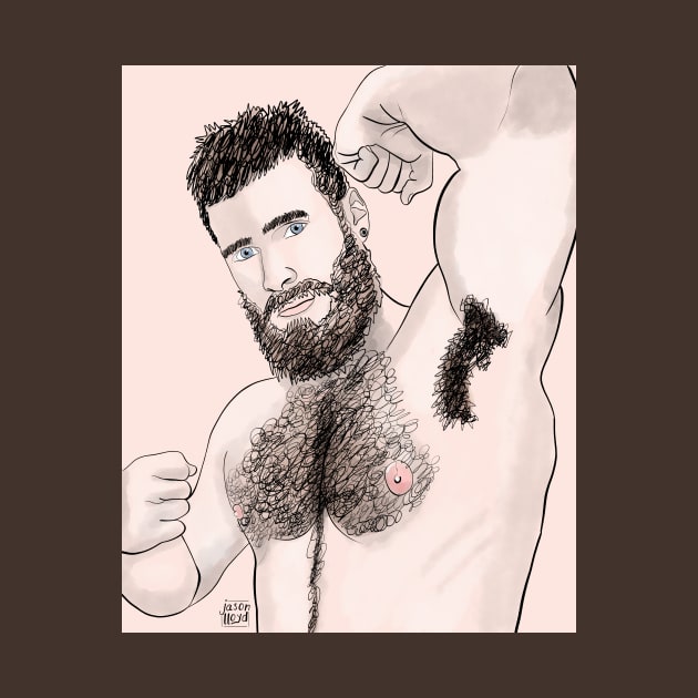 Bearded Hottie (Continuous Line) by JasonLloyd