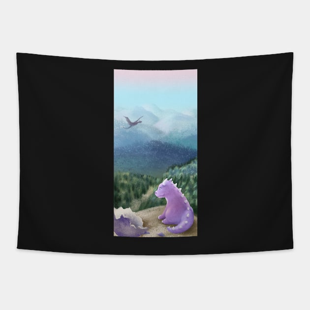 Dragon hatchling Tapestry by WoodlandElm