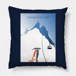 Chamonix Aiguille du Midi skis leewarddesign Pillow