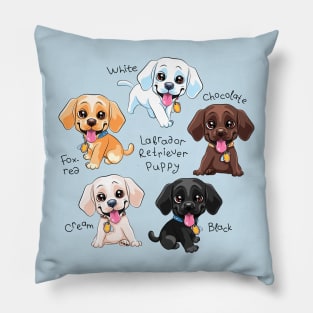 Set of cute little puppy Labrador Retriever Pillow